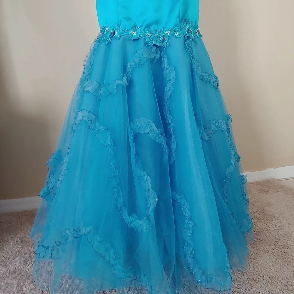 NWT Fire & Ice Mermaid Long Gown in Turquoise - Picture 4 of 5